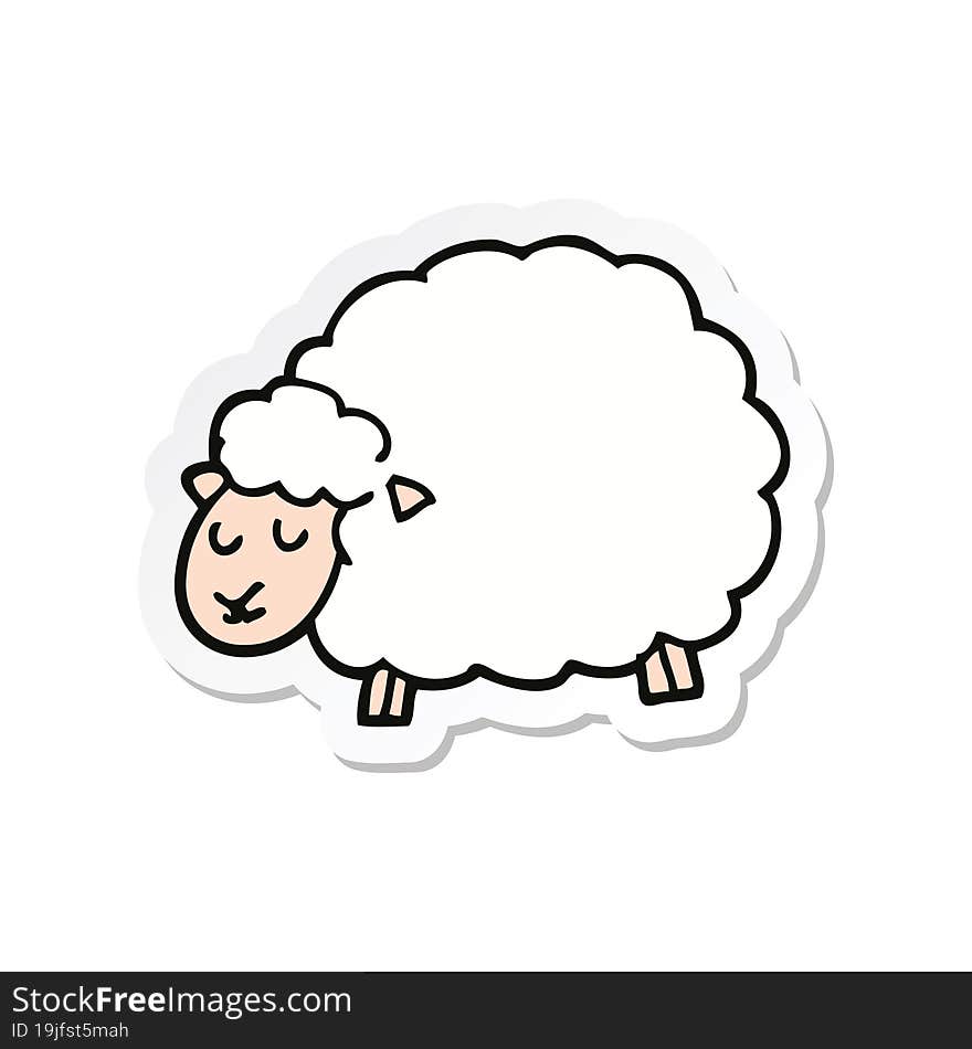 sticker of a cartoon sheep