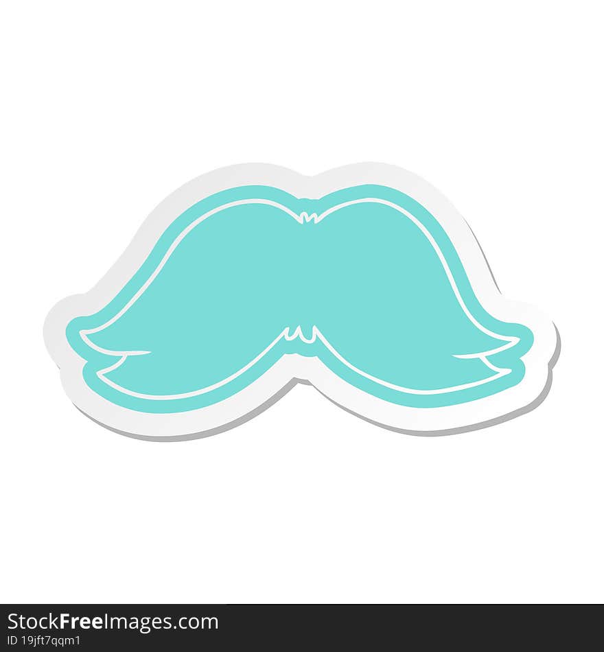 cartoon sticker of a mans moustache