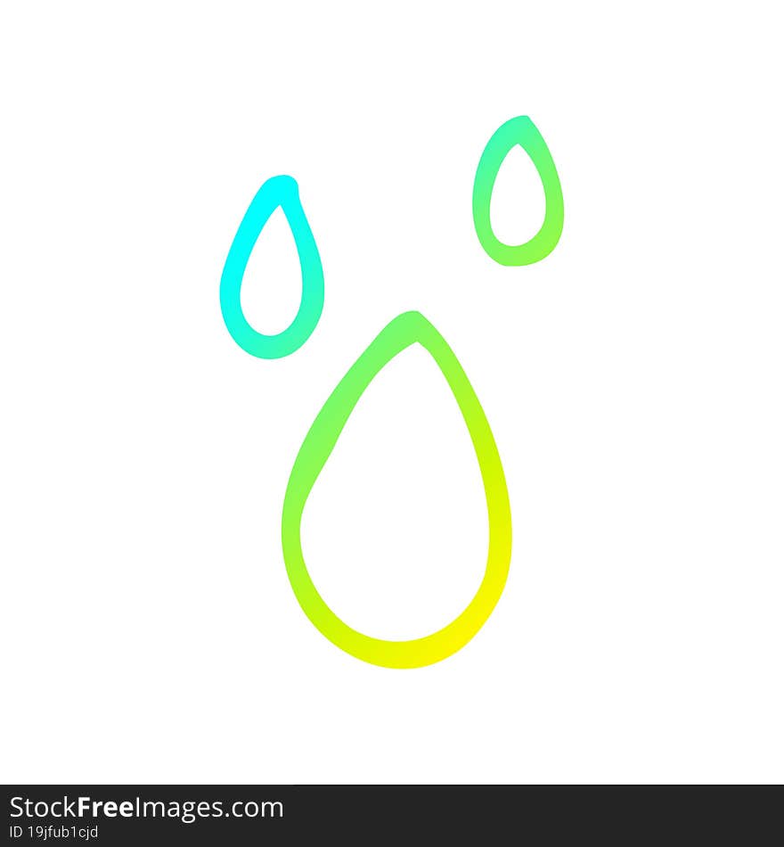 cold gradient line drawing cartoon water drips