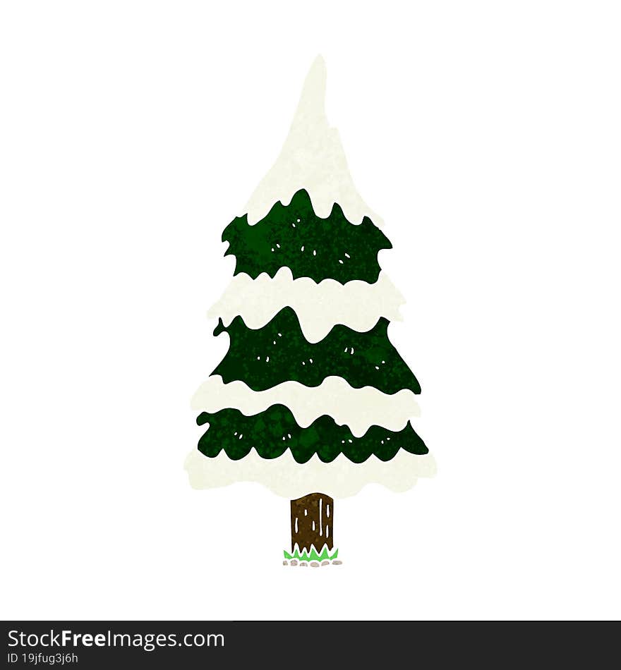 Cartoon Snowy Tree