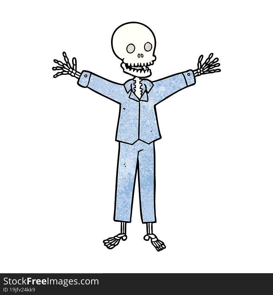 cartoon skeleton wearing pajamas. cartoon skeleton wearing pajamas