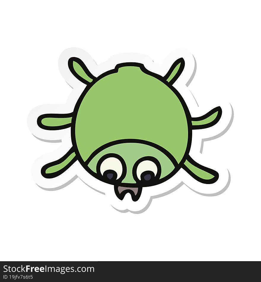 sticker of a quirky hand drawn cartoon beetle