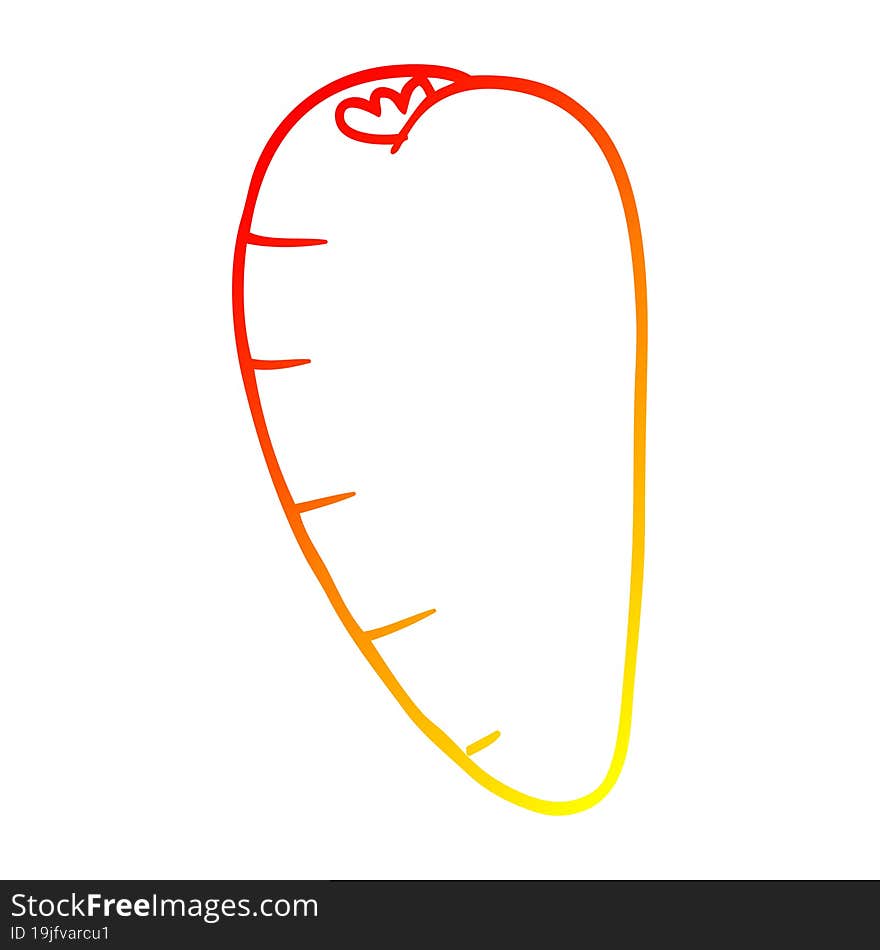 warm gradient line drawing cartoon root vegetable