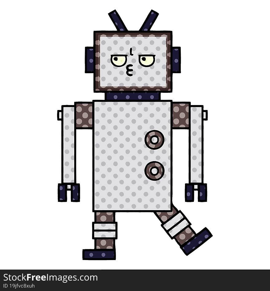 comic book style cartoon of a robot