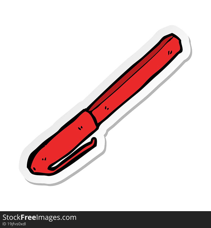 sticker of a cartoon pen