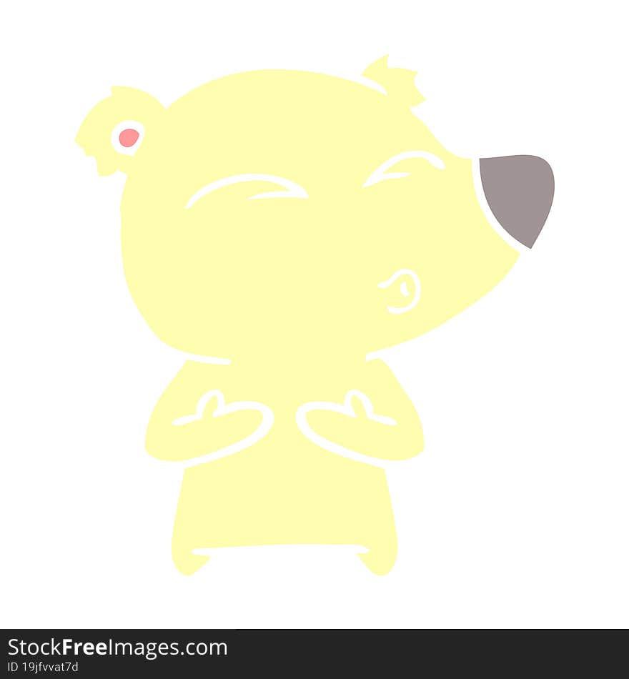 flat color style cartoon whistling bear