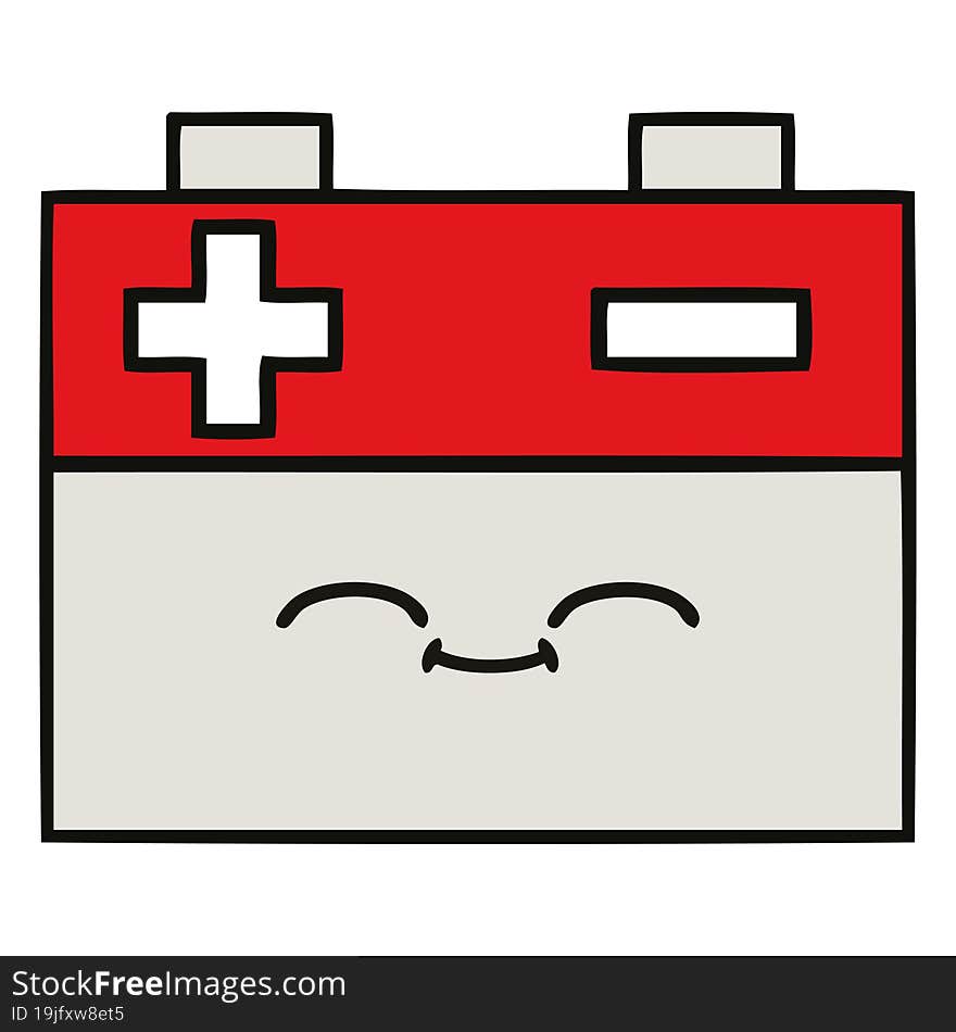 cute cartoon of a car battery. cute cartoon of a car battery