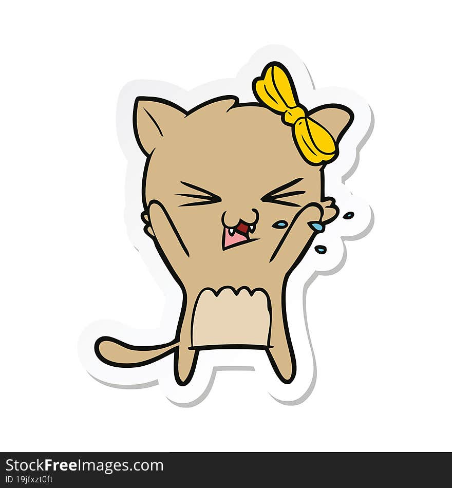 sticker of a cartoon cat