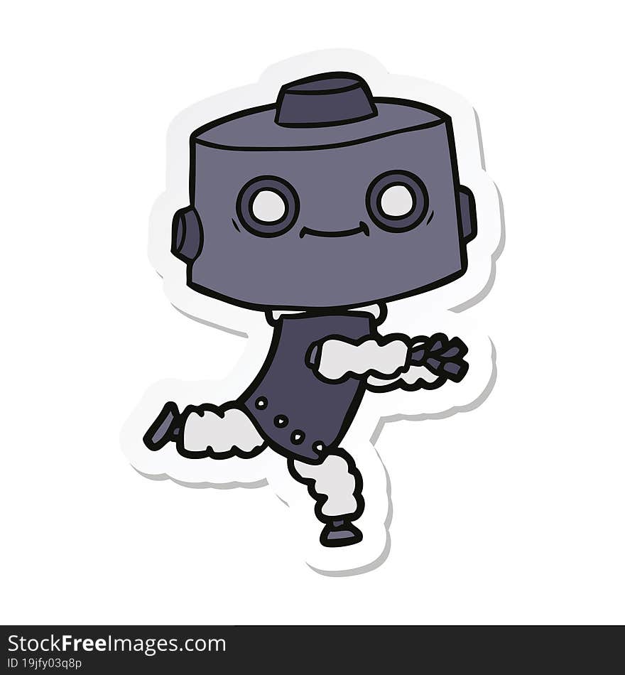 Sticker Of A Cartoon Robot