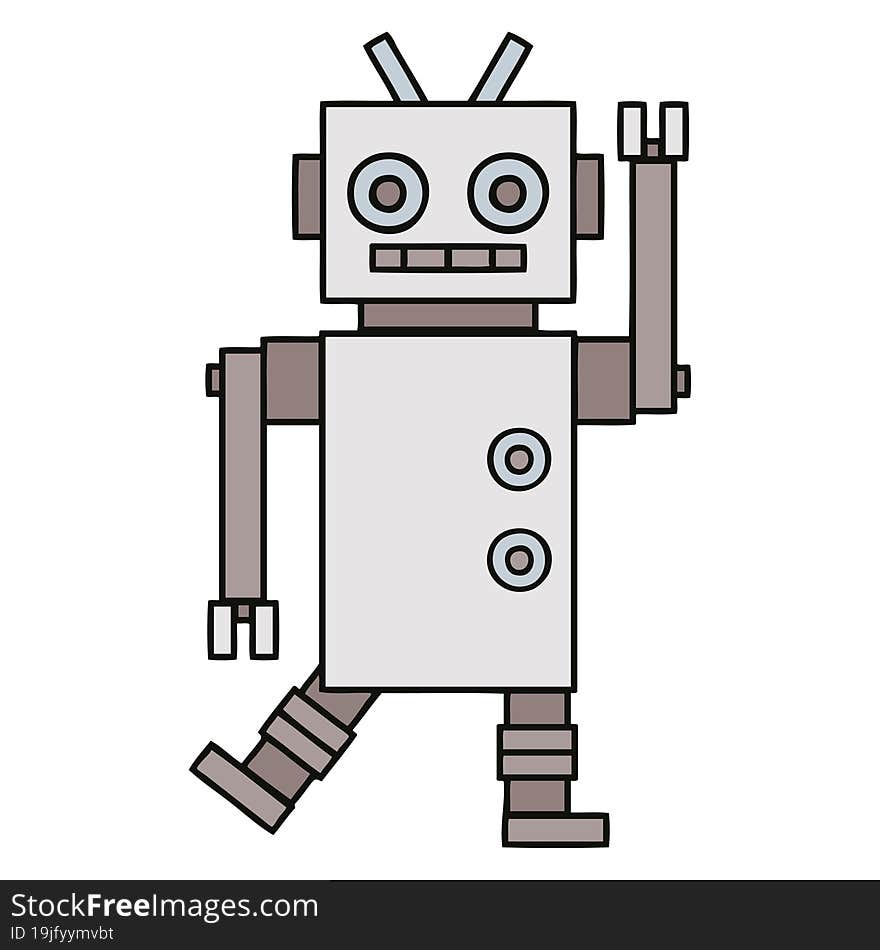 Cute Cartoon Dancing Robot