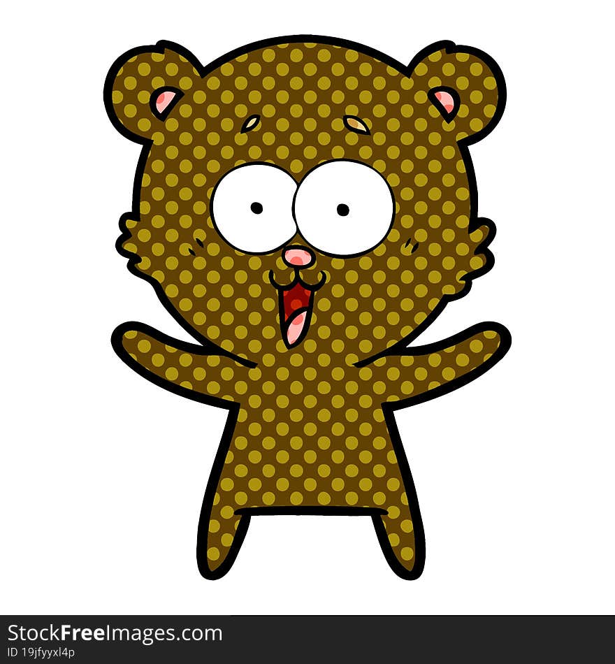 laughing teddy  bear cartoon. laughing teddy  bear cartoon