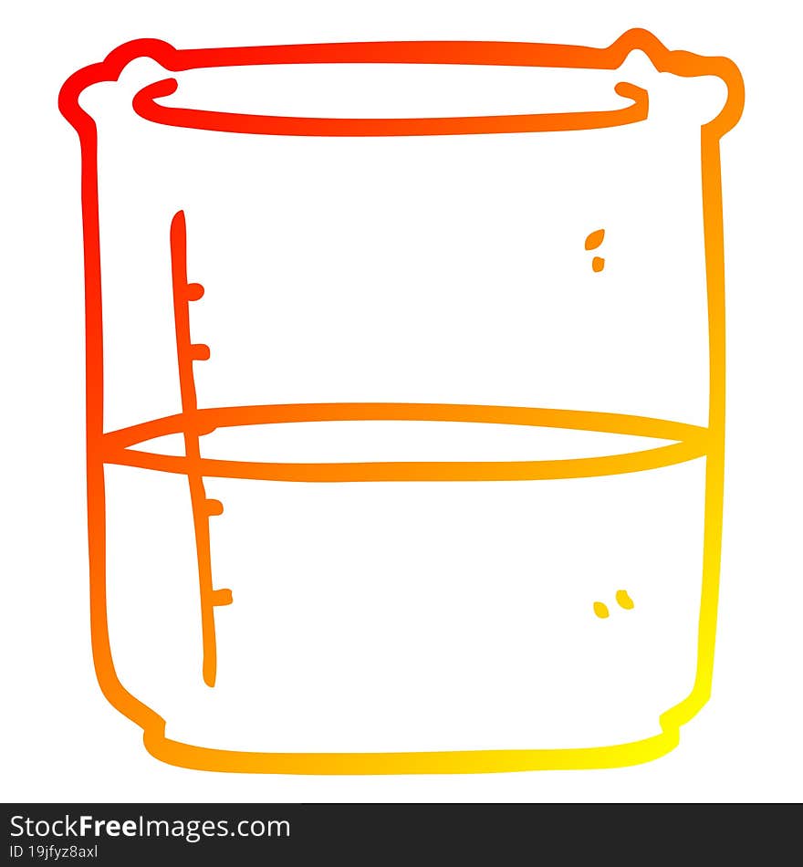 Warm Gradient Line Drawing Cartoon Science Beaker