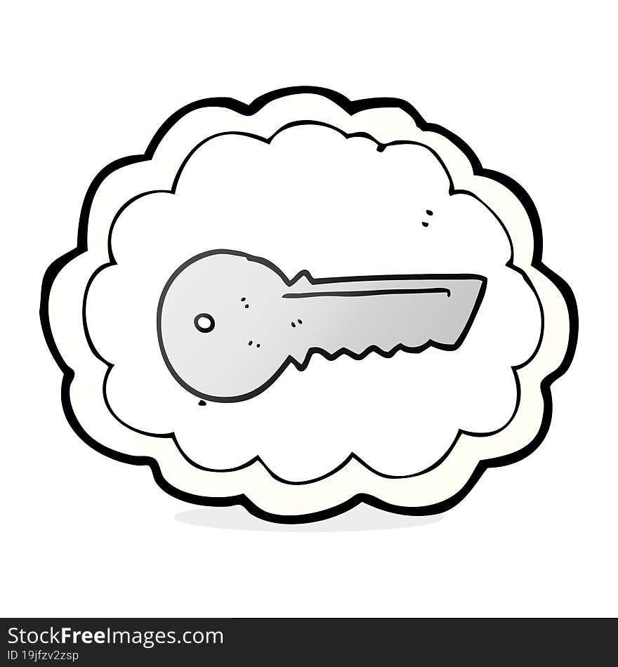 freehand drawn cartoon door key