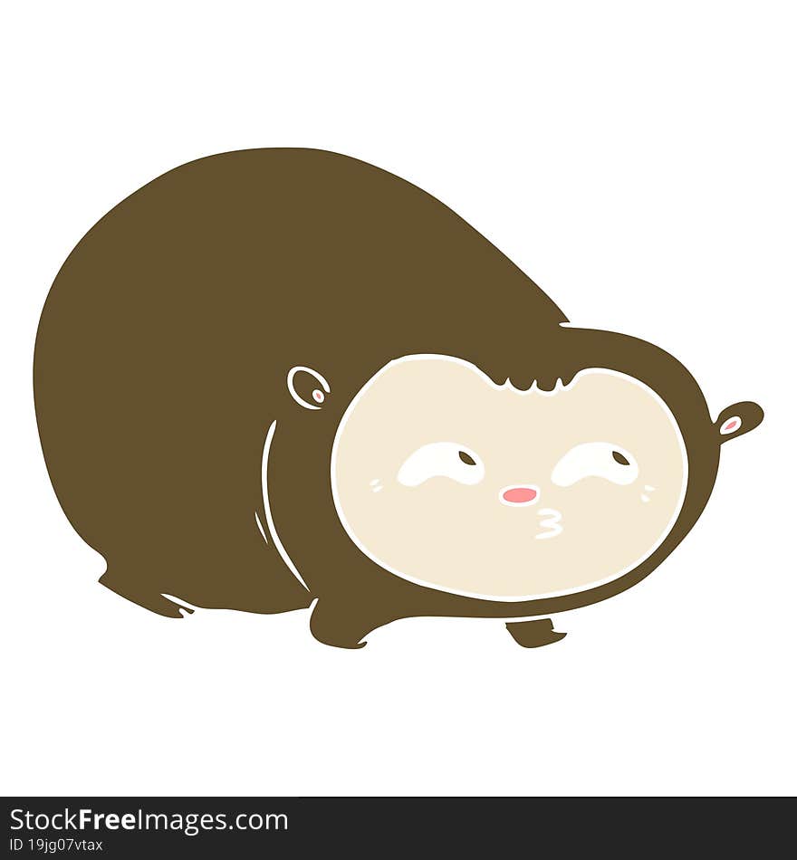 flat color style cartoon wombat