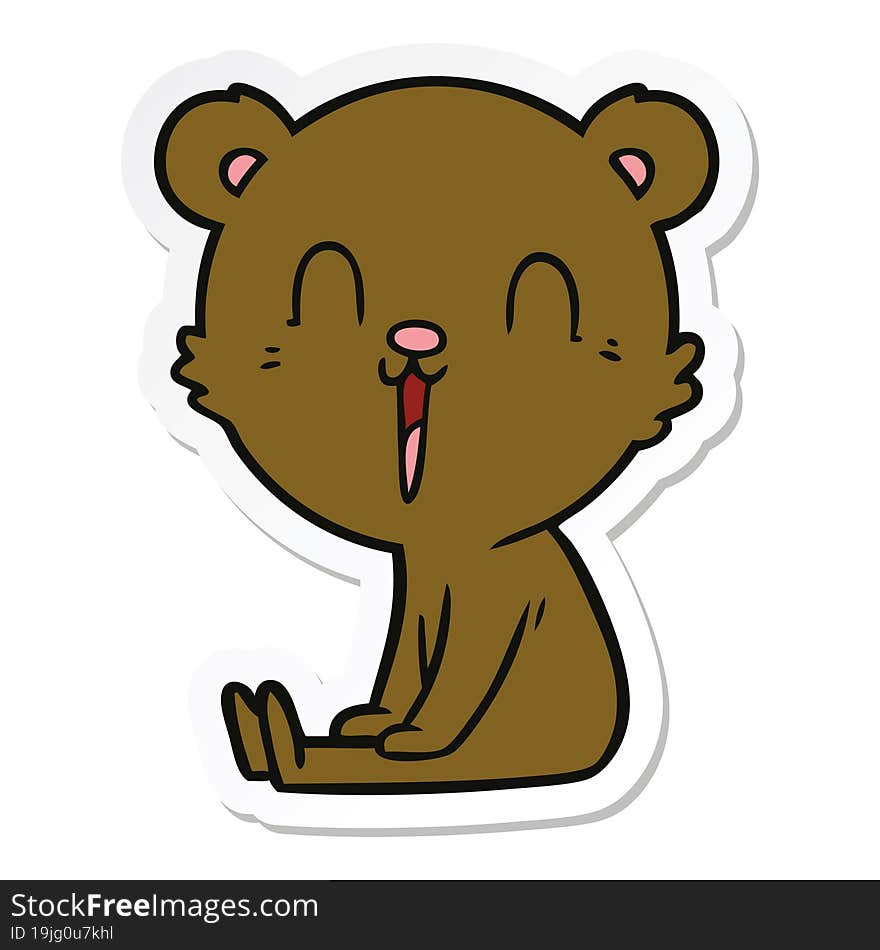 Sticker Of A Happy Cartoon Bear