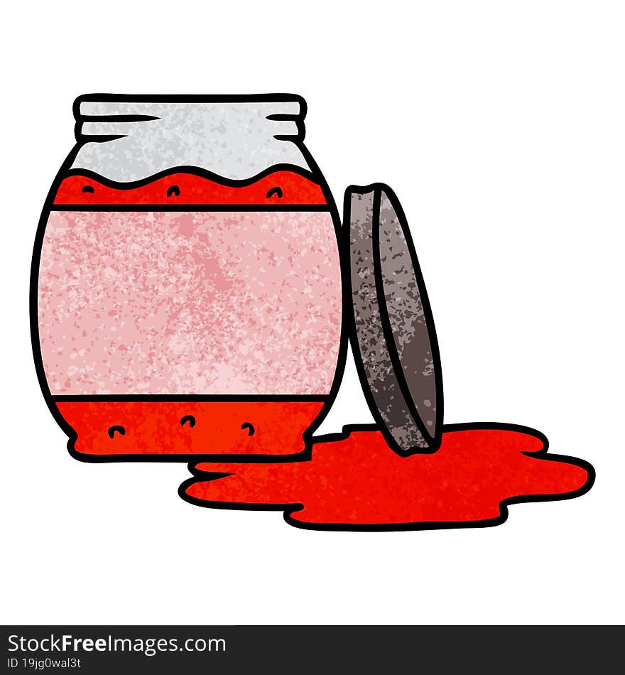 textured cartoon doodle of a strawberry jam