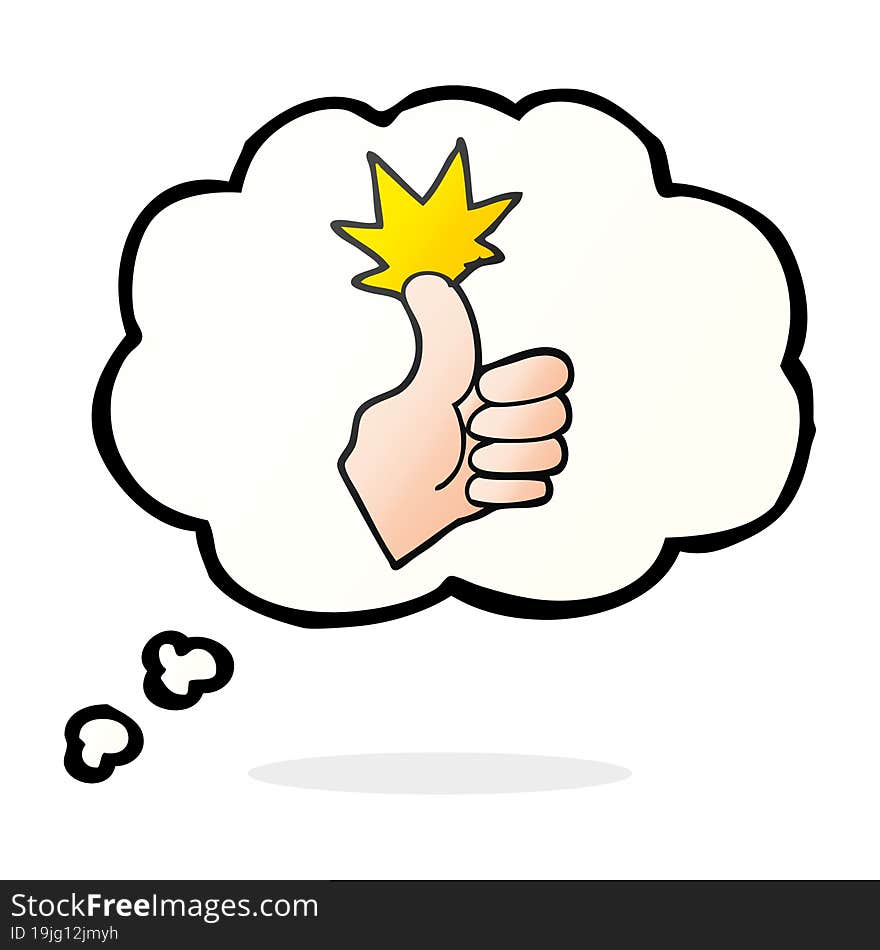 thought bubble cartoon thumbs up