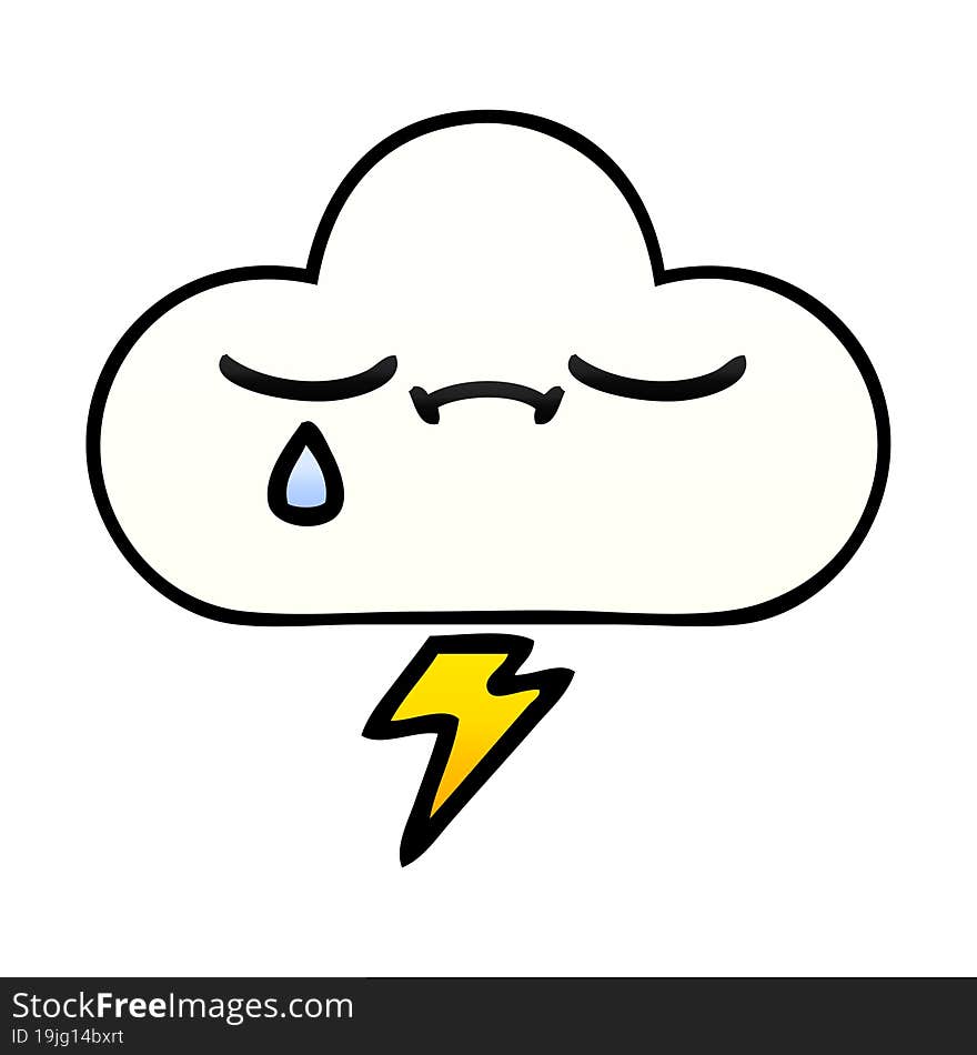 gradient shaded cartoon thunder cloud