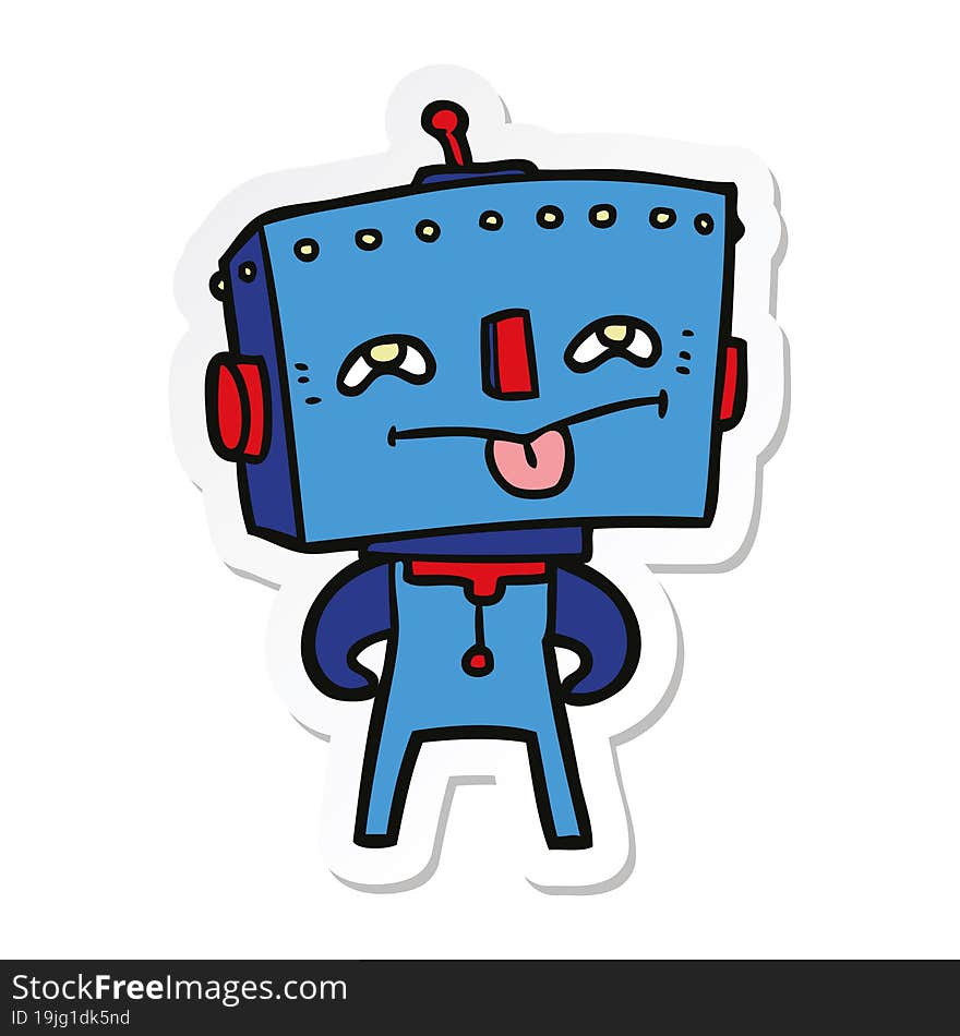 sticker of a cartoon robot