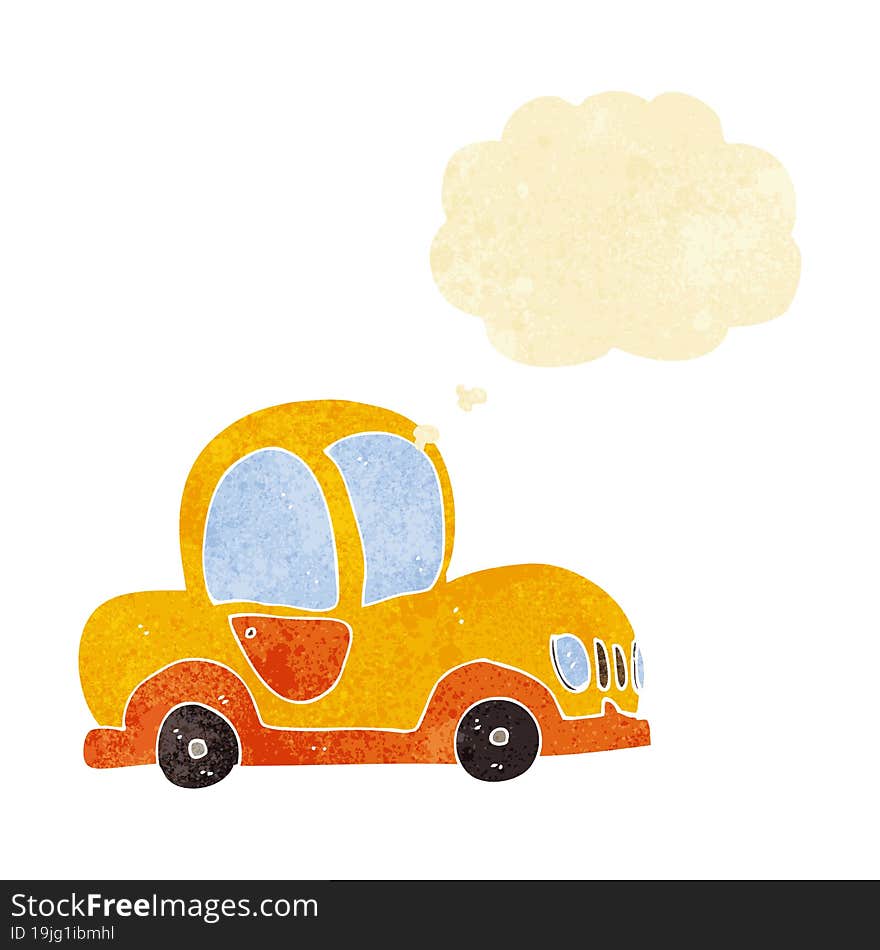 cartoon car with thought bubble