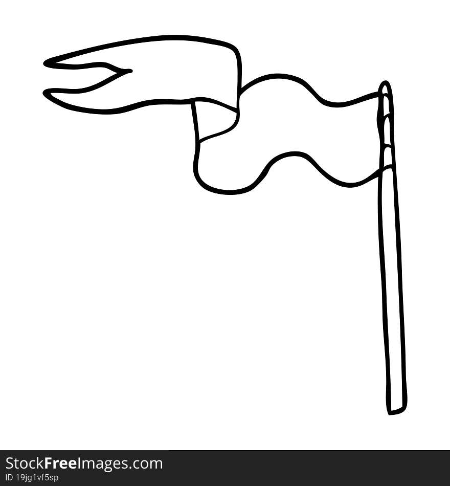 Line Drawing Cartoon Flag