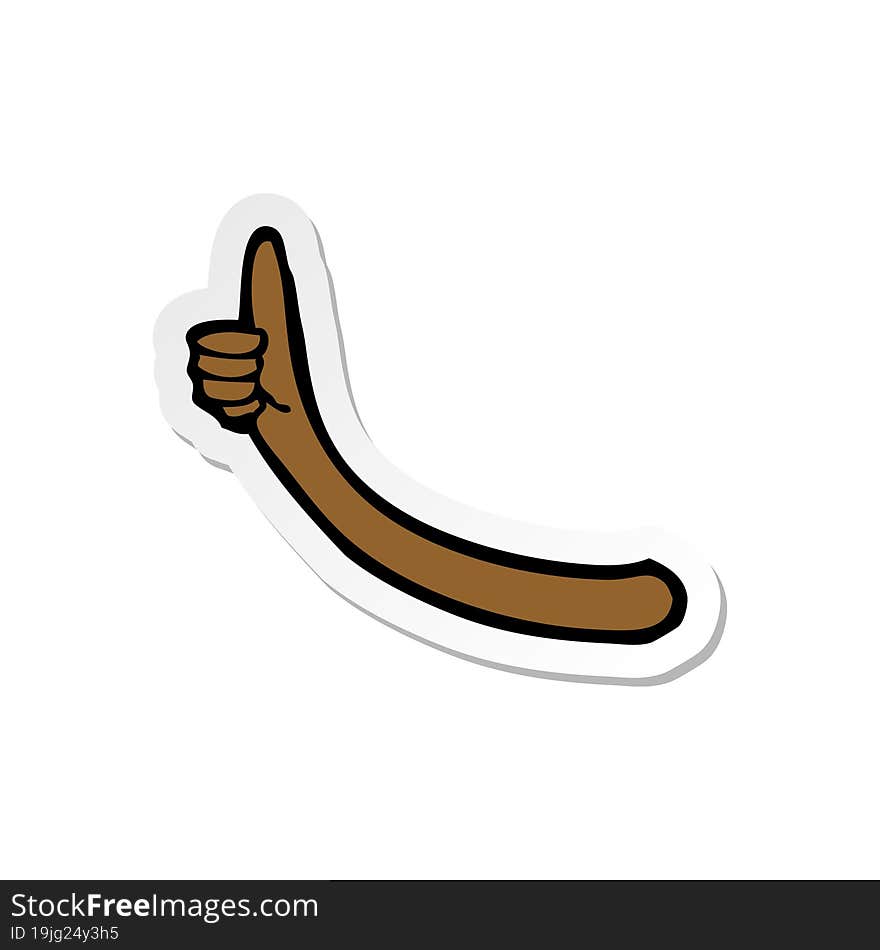 sticker of a cartoon arm