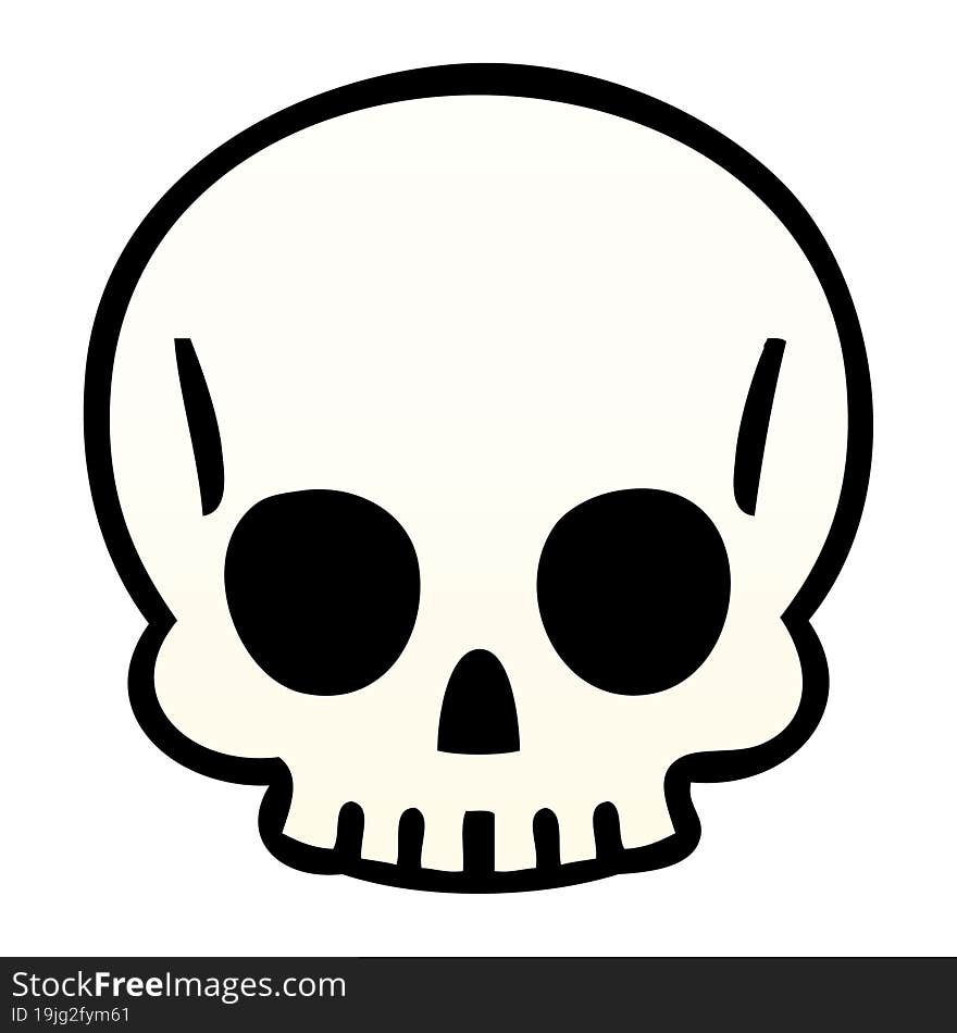 Quirky Gradient Shaded Cartoon Skull