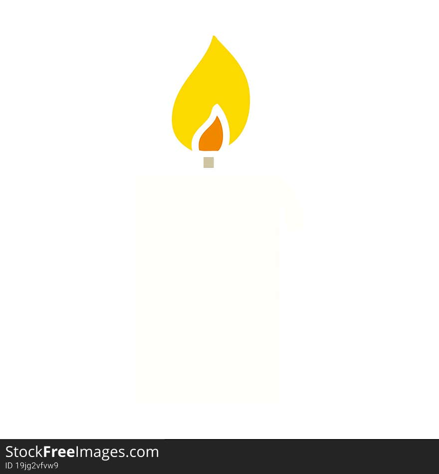 Flat Color Retro Cartoon Lit Candle