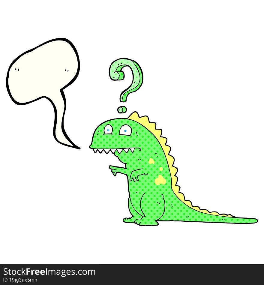 comic book speech bubble cartoon confused dinosaur