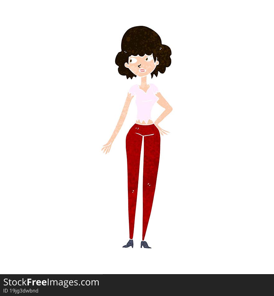 cartoon pretty woman