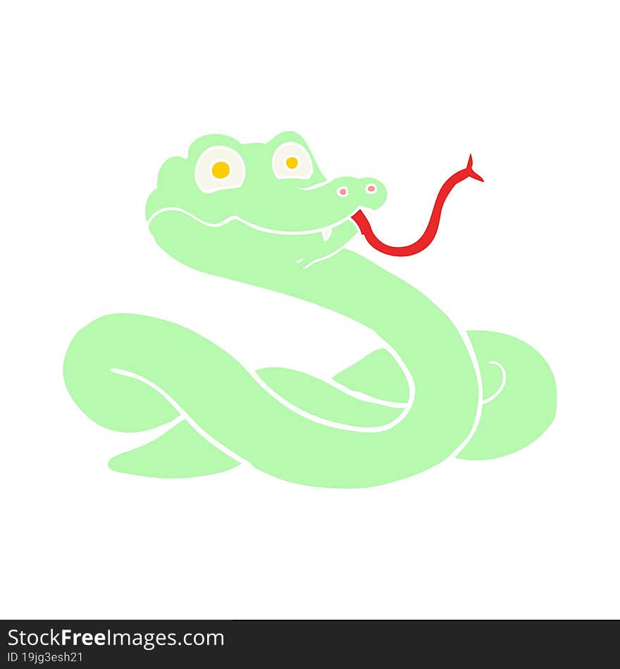 flat color style cartoon snake