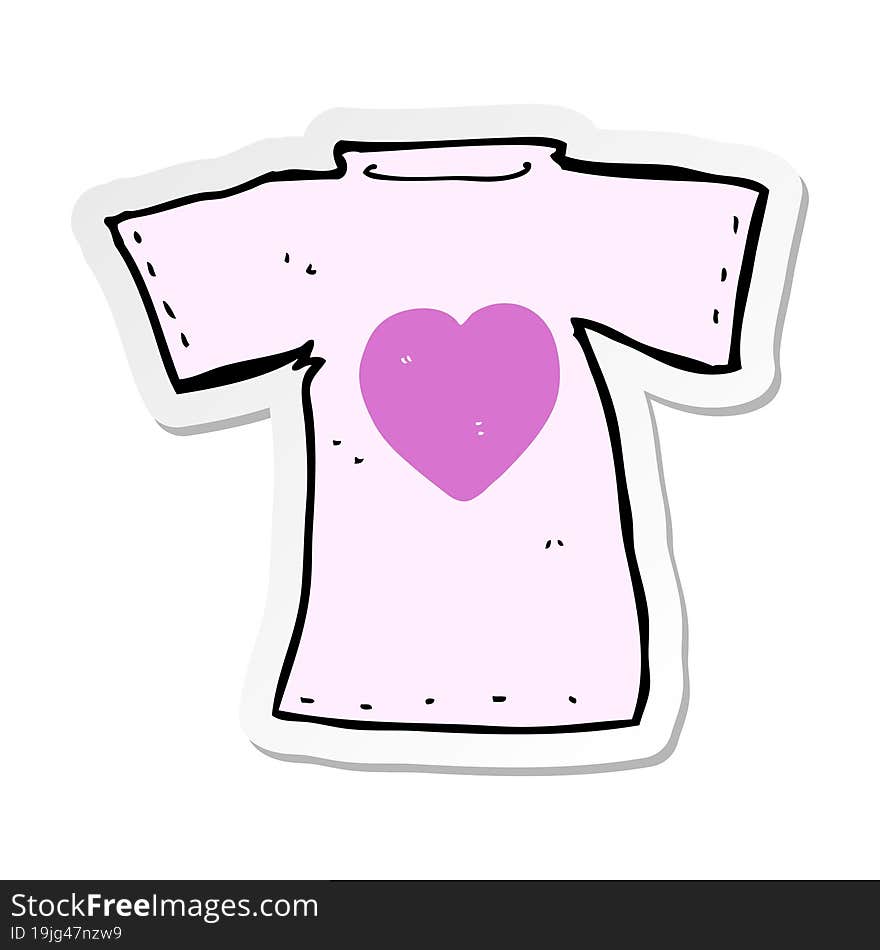 Sticker Of A Cartoon Love Heart Tee