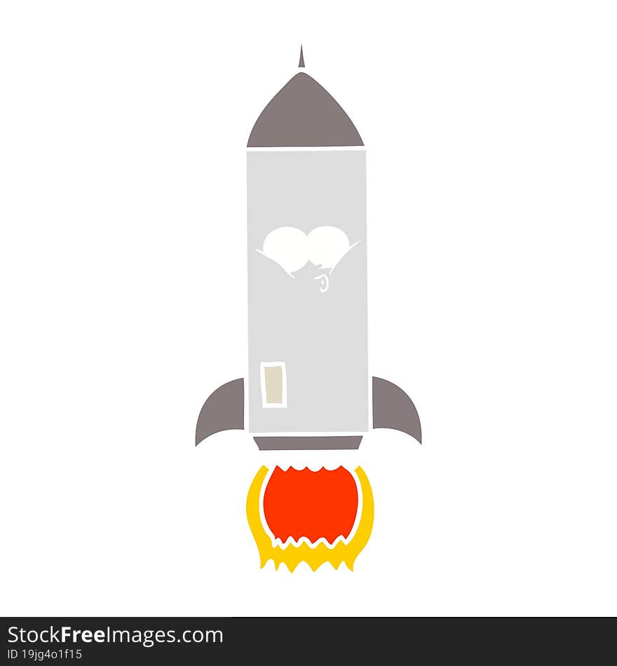 flat color style cartoon rocket