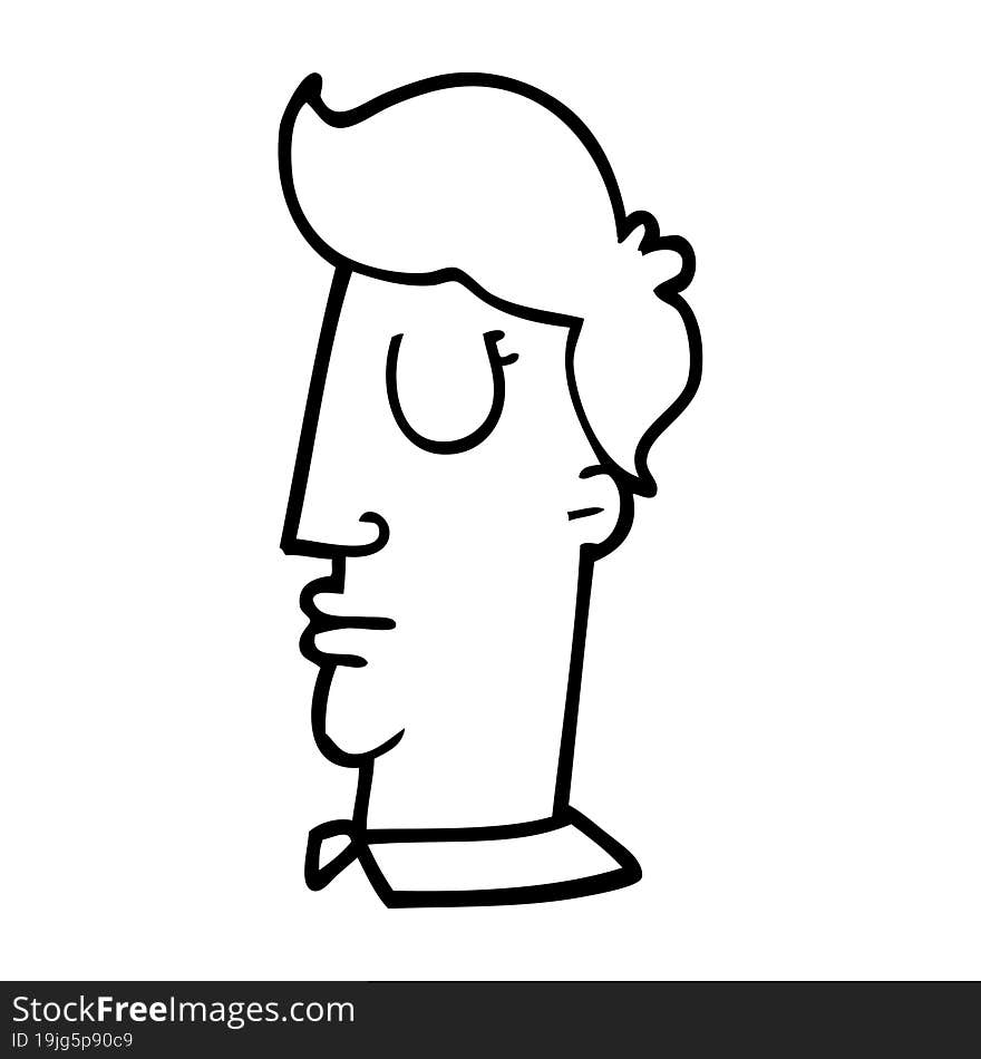 line drawing cartoon human head