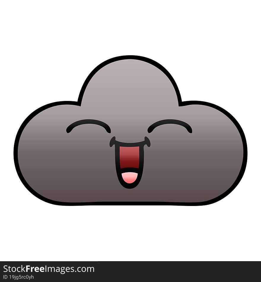 Gradient Shaded Cartoon Storm Cloud