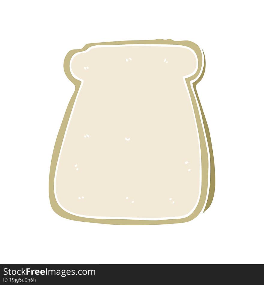 flat color style cartoon slice of bread