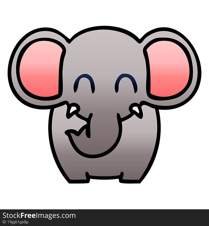 quirky gradient shaded cartoon elephant