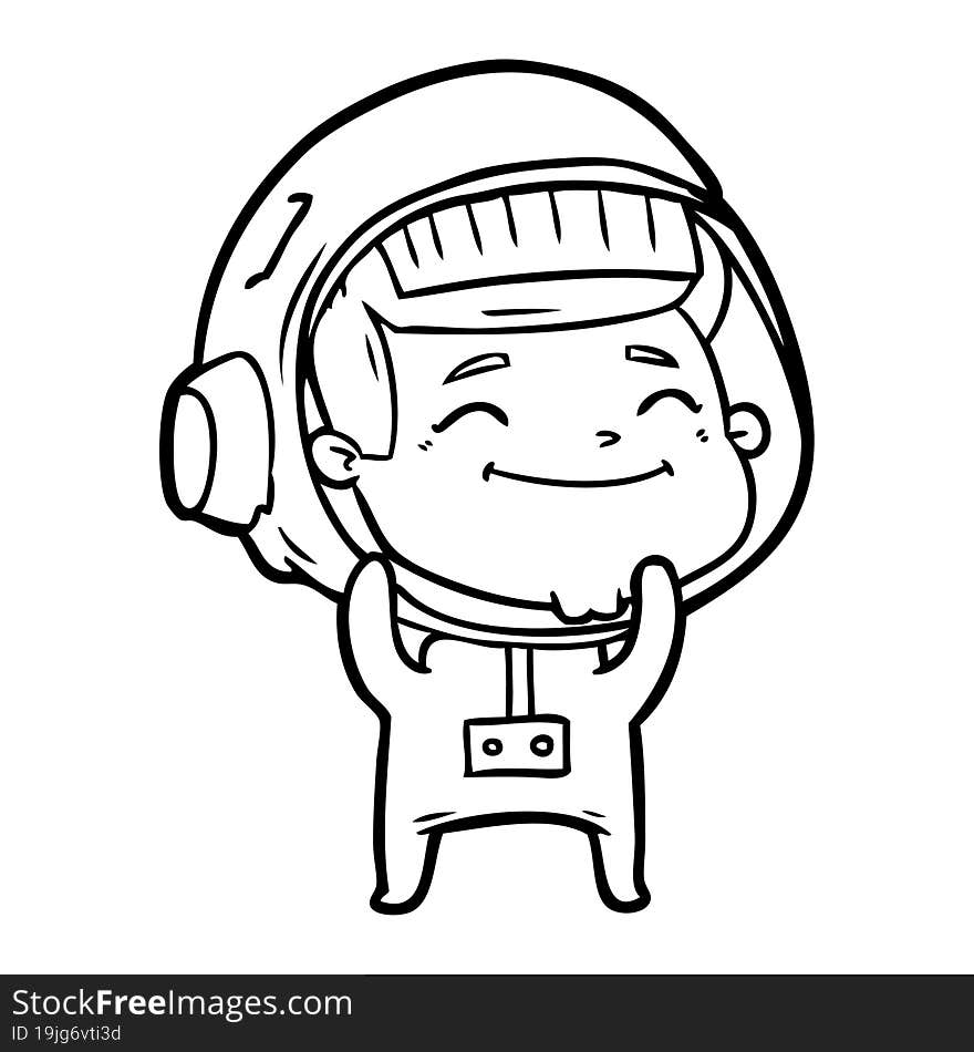 happy cartoon astronaut. happy cartoon astronaut