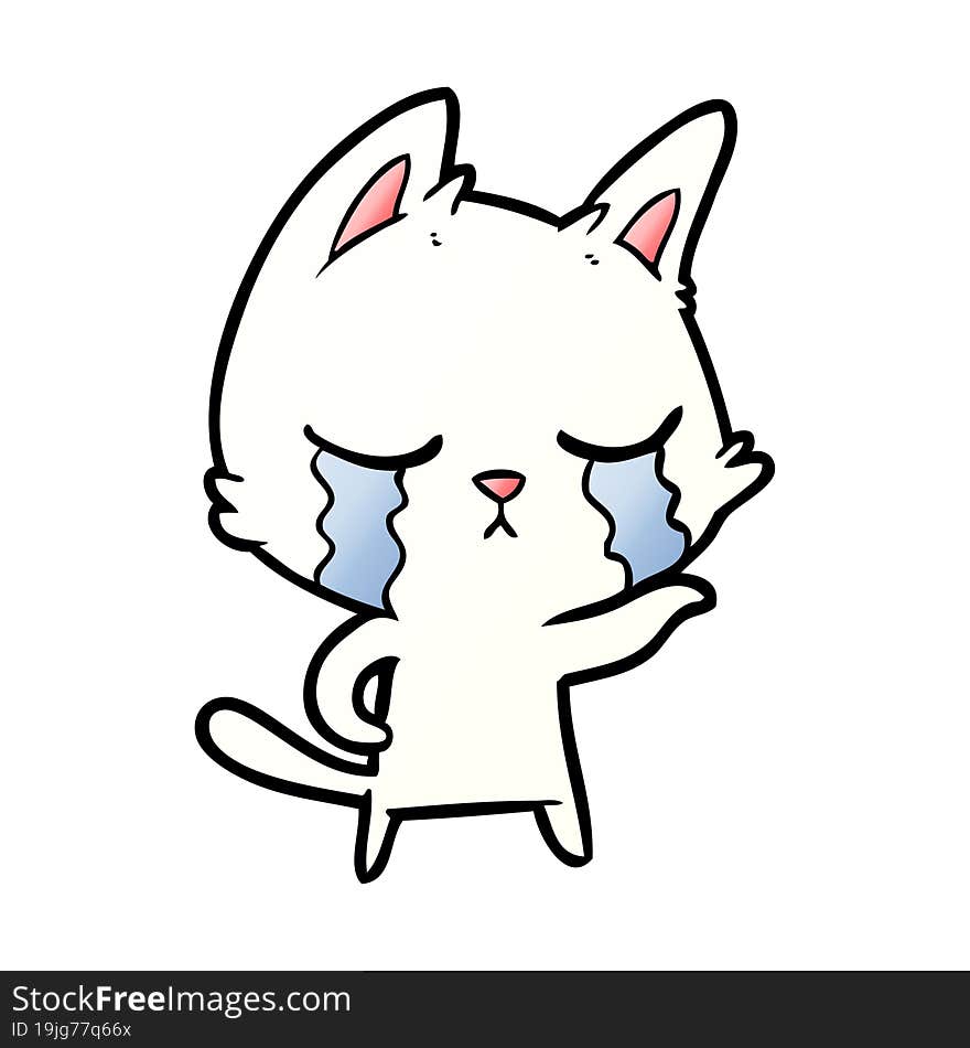 crying cartoon cat. crying cartoon cat