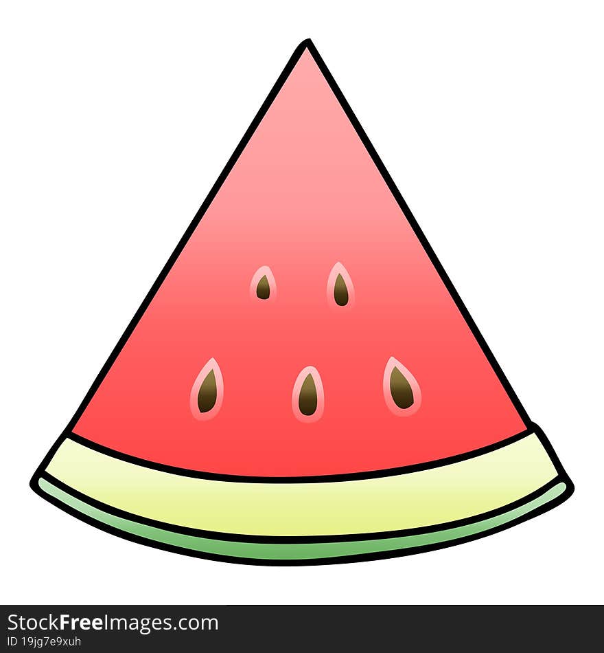 quirky gradient shaded cartoon watermelon