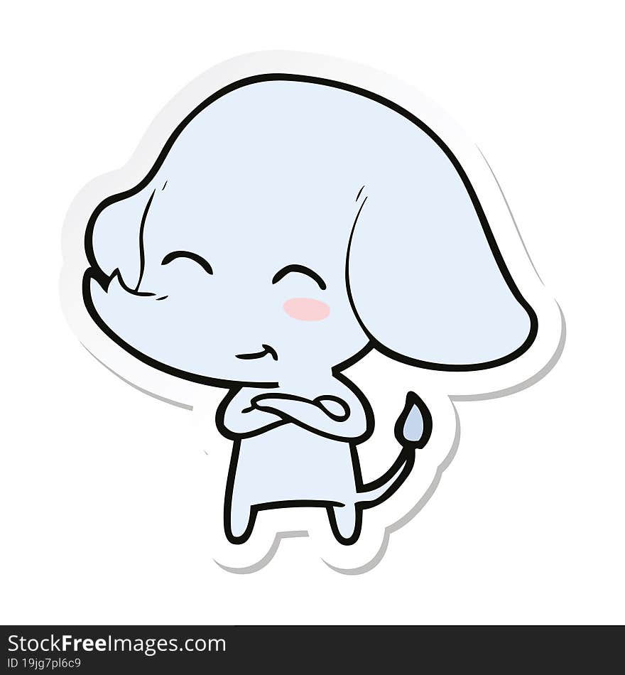 sticker of a cute cartoon elephant