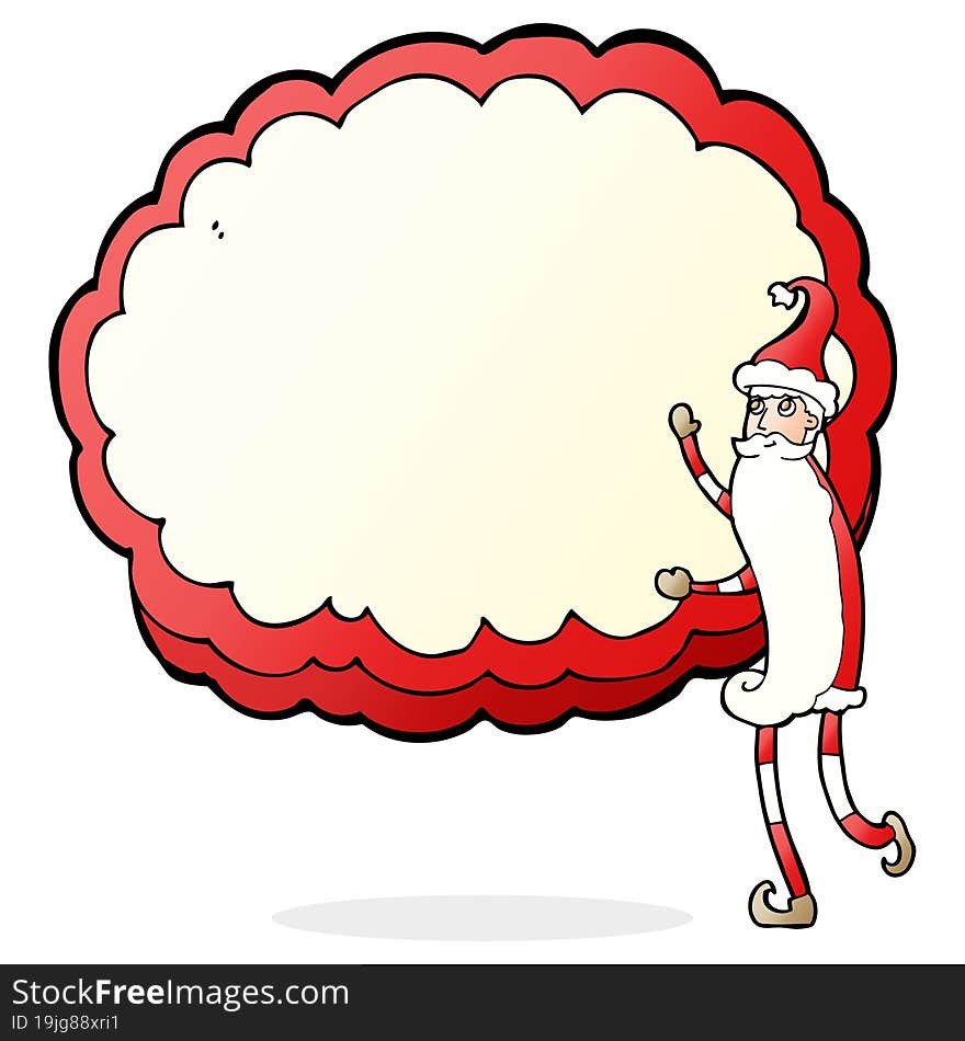 cartoon santa claus with text cloud space