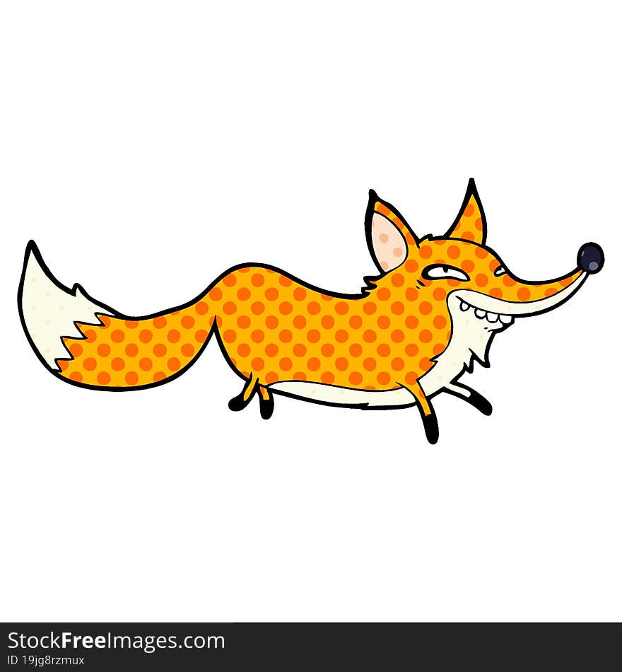 cute cartoon sly fox. cute cartoon sly fox