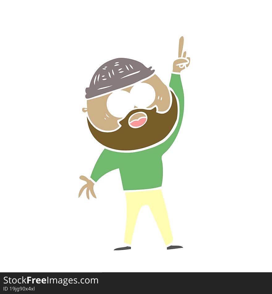 flat color style cartoon bearded man