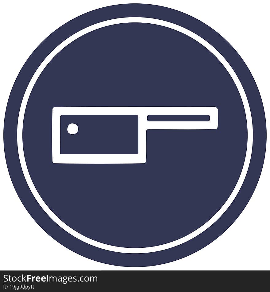 meat cleaver circular icon