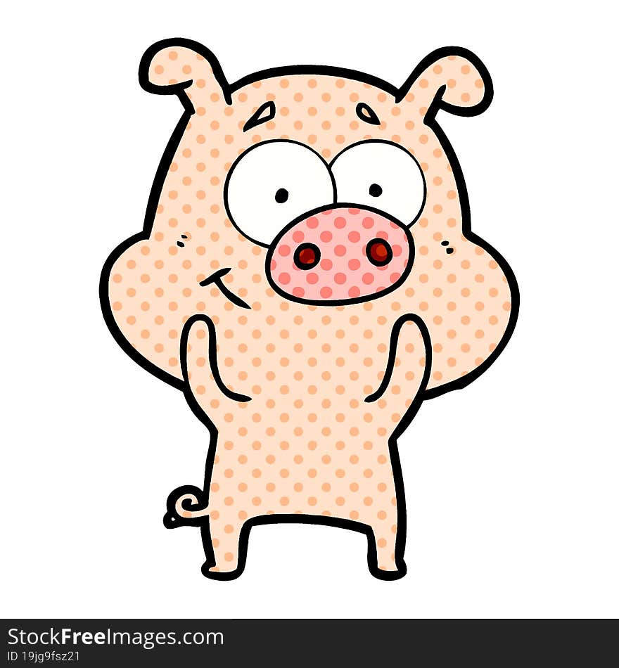 happy cartoon pig. happy cartoon pig