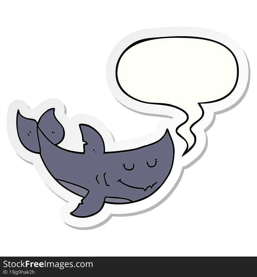 cartoon shark and speech bubble sticker