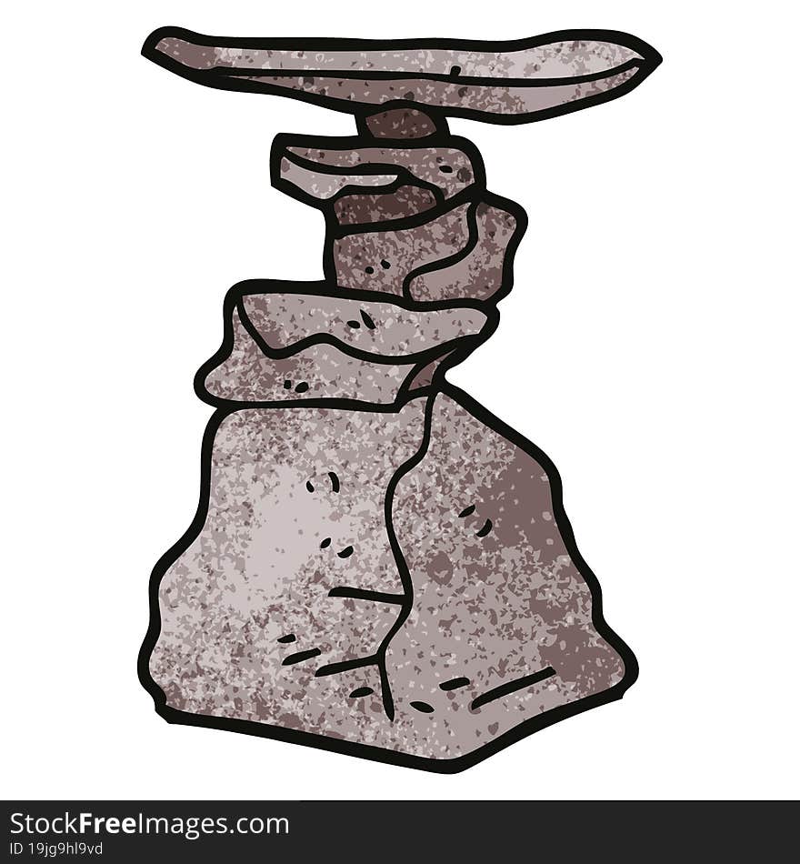 cartoon doodle stacked rocks