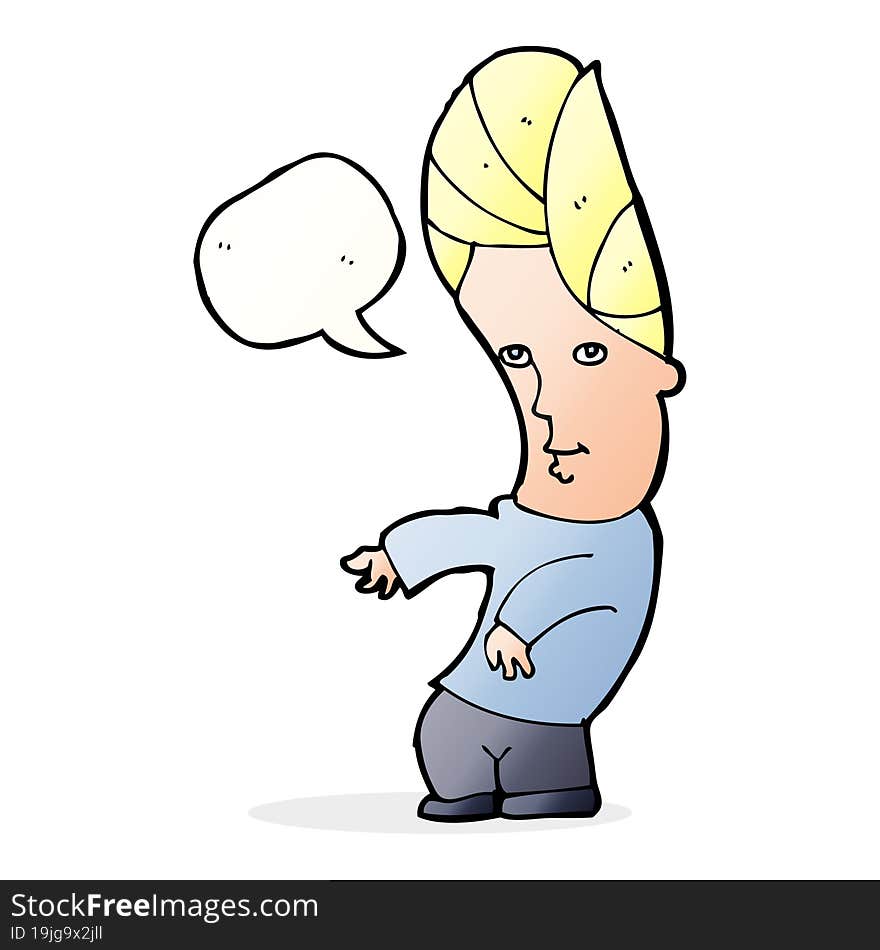 Cartoon Man With No Worries With Speech Bubble