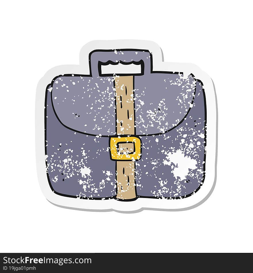 retro distressed sticker of a cartoon briefcase